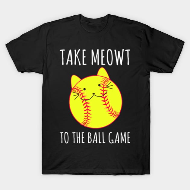 Take Meowt To The Ball Game Cat Cats Baseball Cat T Shirt